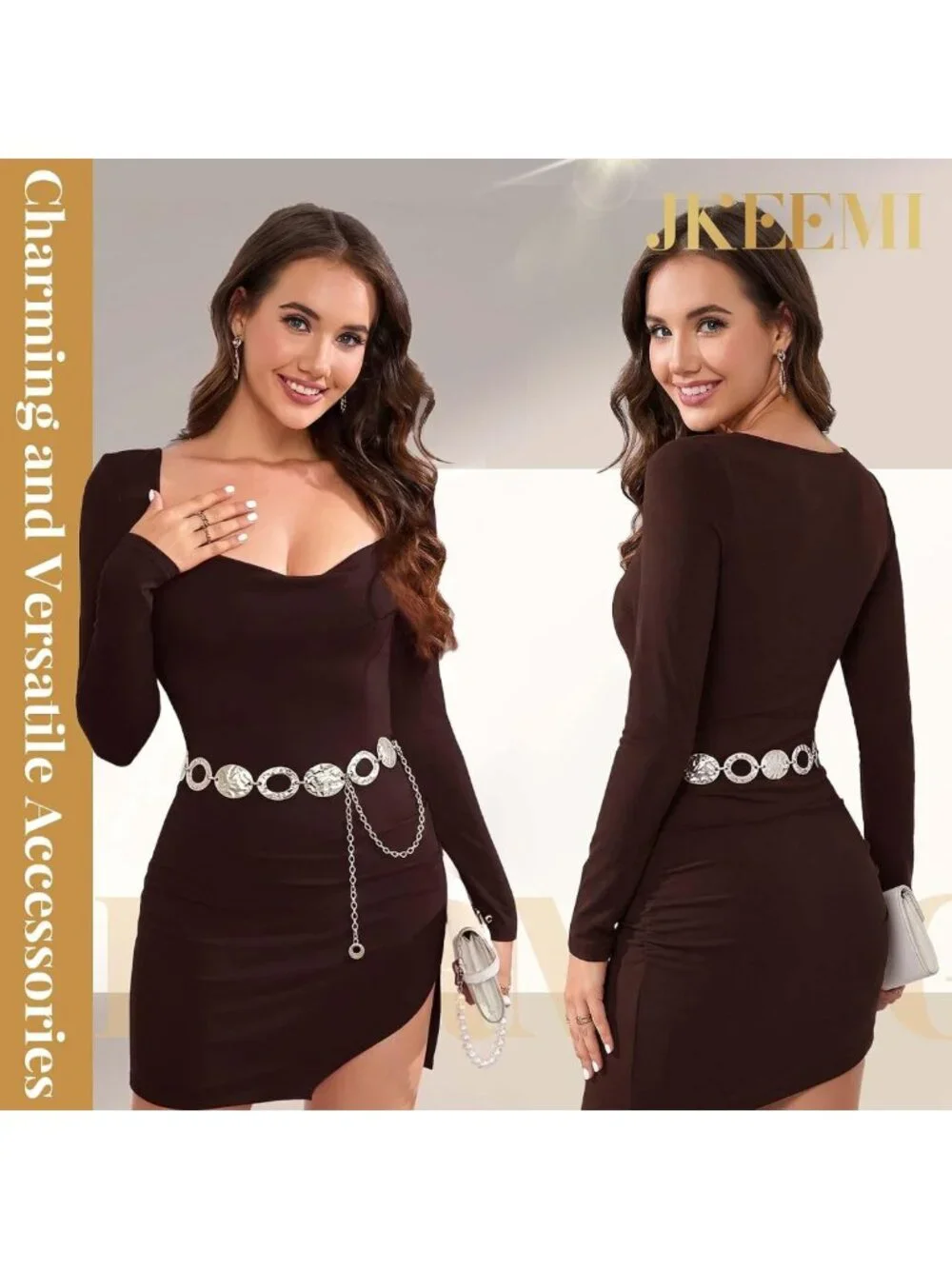Stylish Adjustable Metal Chain Belt for Women - Perfect for Dresses & Jeans